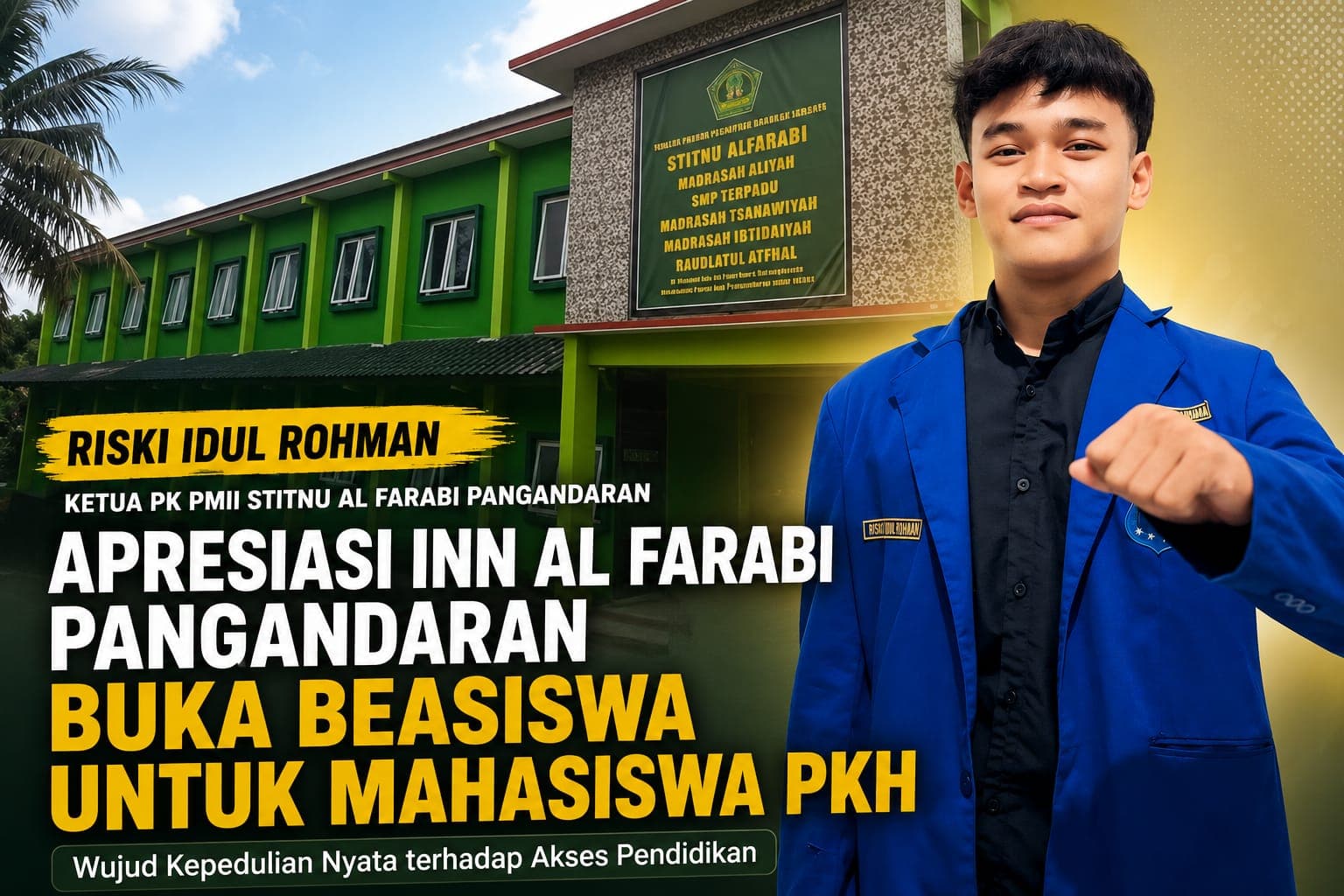 PMII STITNU Apresiasi Program Beasiswa Kuliah Gratis INN Al Farabi Pangandaran
